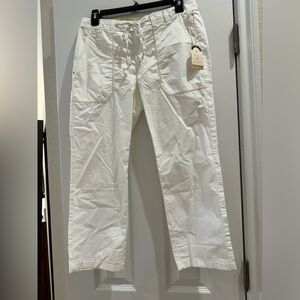 Anthropologie Hei Hei cropped white cotton pants.